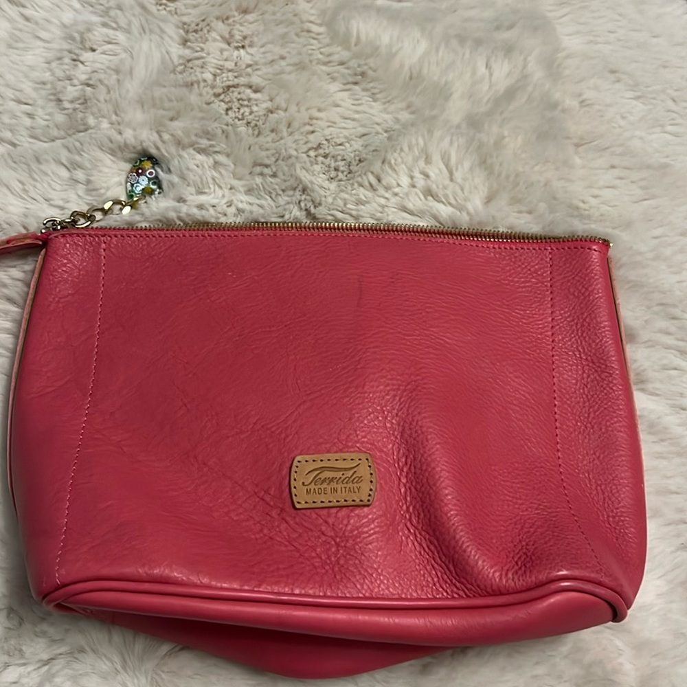 Terrida pink, leather luxury travel bag